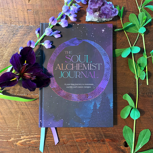 The Soul Alchemist Journal Cover with Flowers